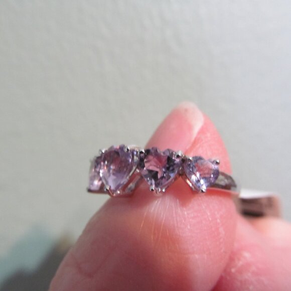 Heart Shaped Brazilian Amethyst Sterling Silver ring Size 6 New in Pkg - Picture 16 of 16